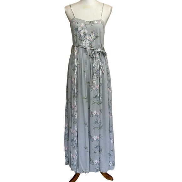 Saint + Secrets Pants - Saints+Secrets blue floral jumpsuit, small, wide leg, flowy, romantic, soft